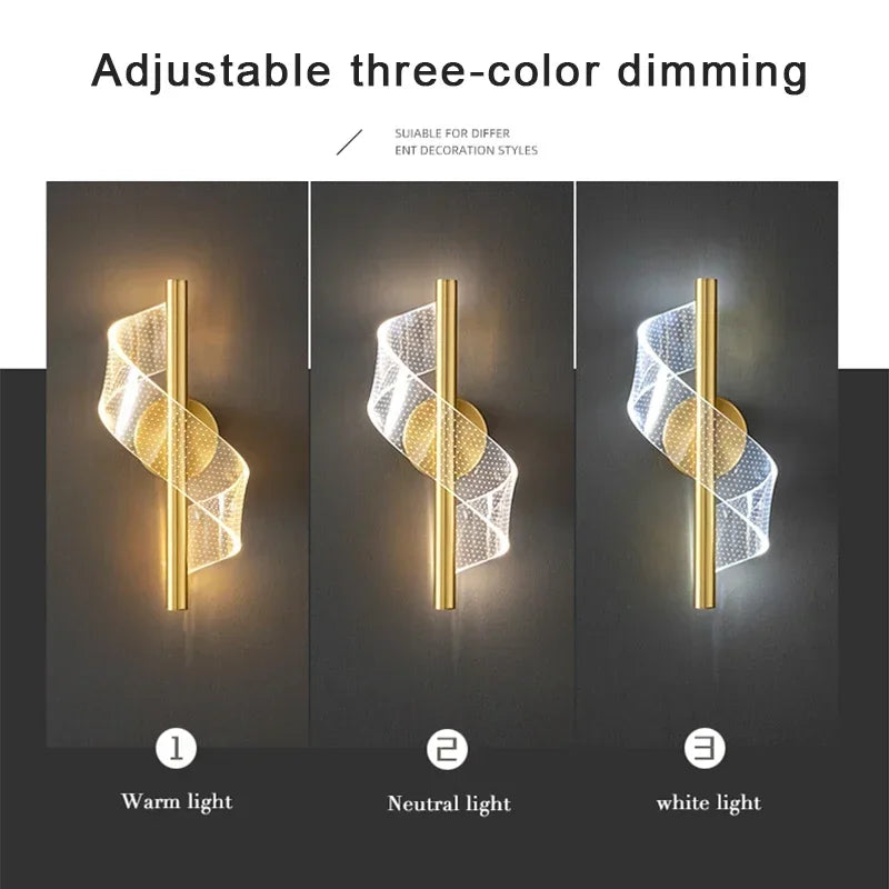 Acrylic LED Wall Sconce Lamp Indoor Lighting For Home Bedside Living Room Corridor Stairs Decoration Luxurious Modern Wall Lamp