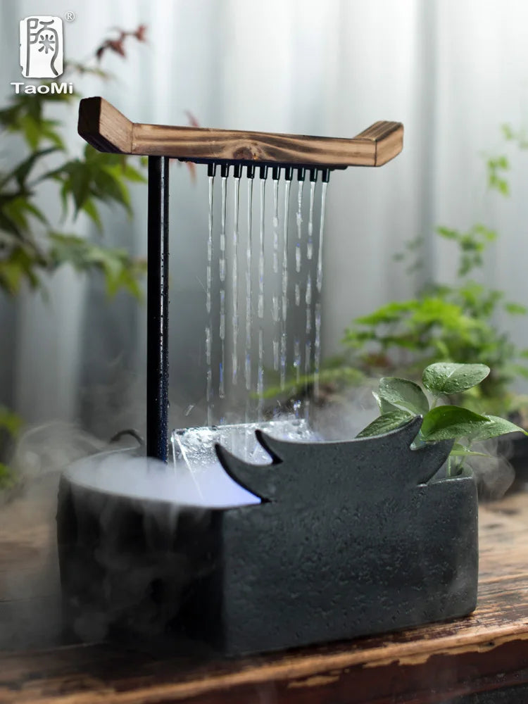 Chinese-style flowing water ornaments ceramic circulating water pumping water fountain fountain lucky feng shui living room