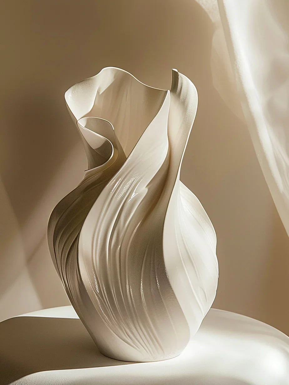 17.5cm Nordic Ceramic Vase Abstract Grass Dried Real Flower Living Dinning Room Cabinet Office Desktop Decoration Gift