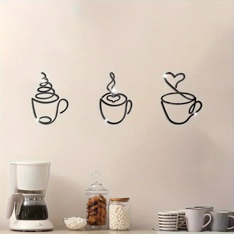 1/3pcs of Creative Coffee Wall Hangings, Coffee Shop Decorations,  Interior Wall Decorations, Wall Hanging Iron Paintings