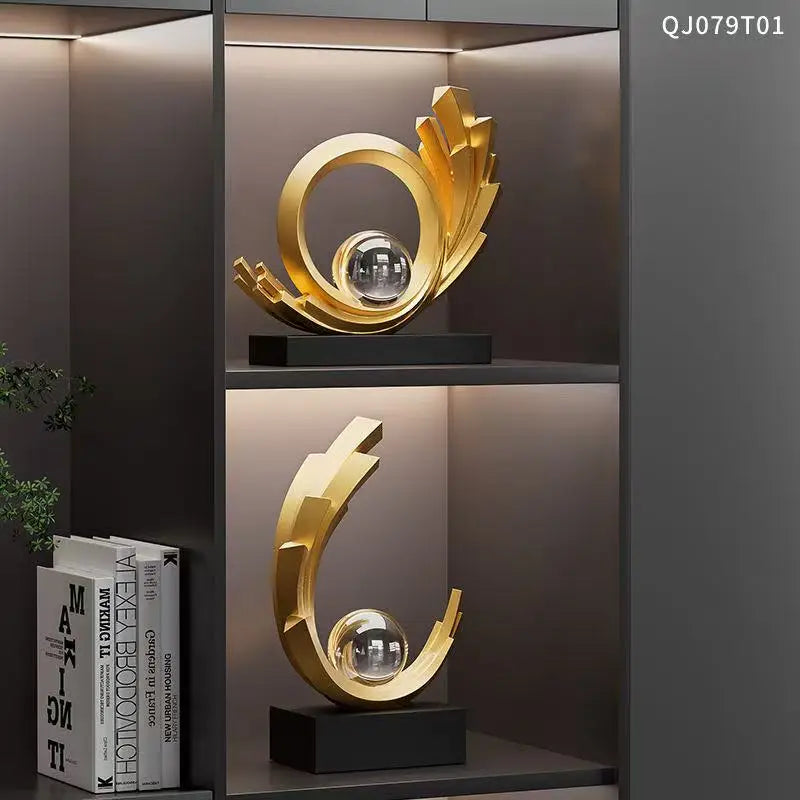 Golden Luxury Sculpture ✨ | Modern Decorative Art Piece