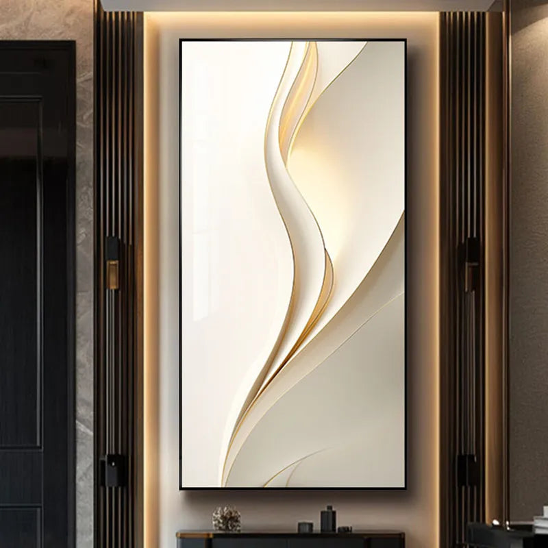 Modern Minimalist Mural Lamp Entrance Decoration Painting Facing Door High-End Hanging Painting Corridor Abstract Mural Hallway
