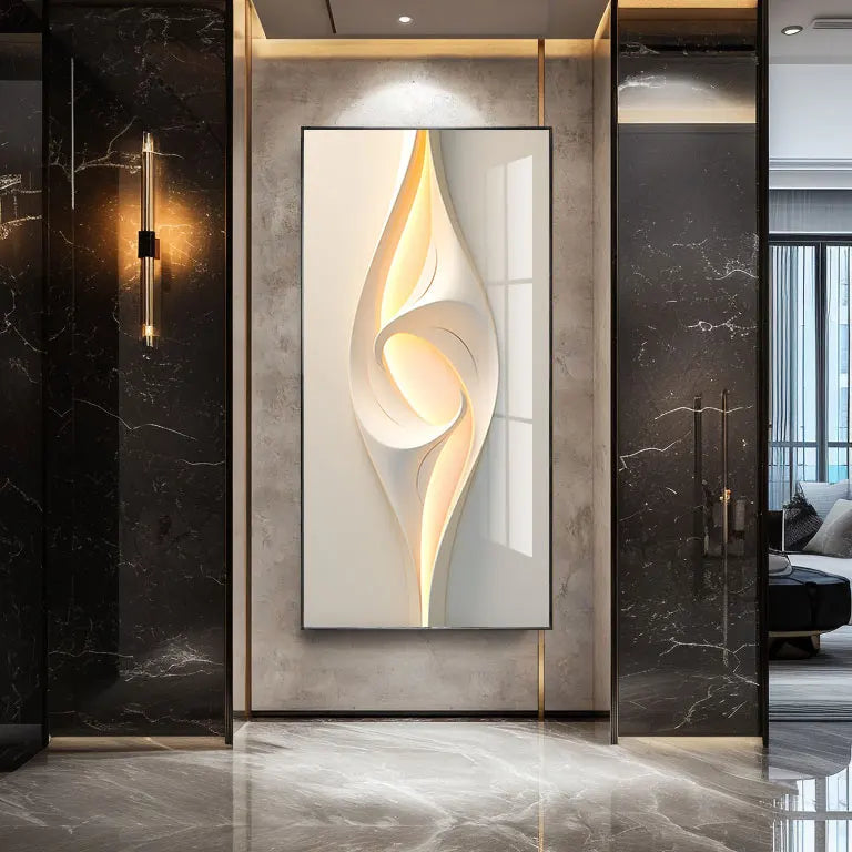 Modern Minimalist Mural Lamp Entrance Decoration Painting Facing Door High-End Hanging Painting Corridor Abstract Mural Hallway