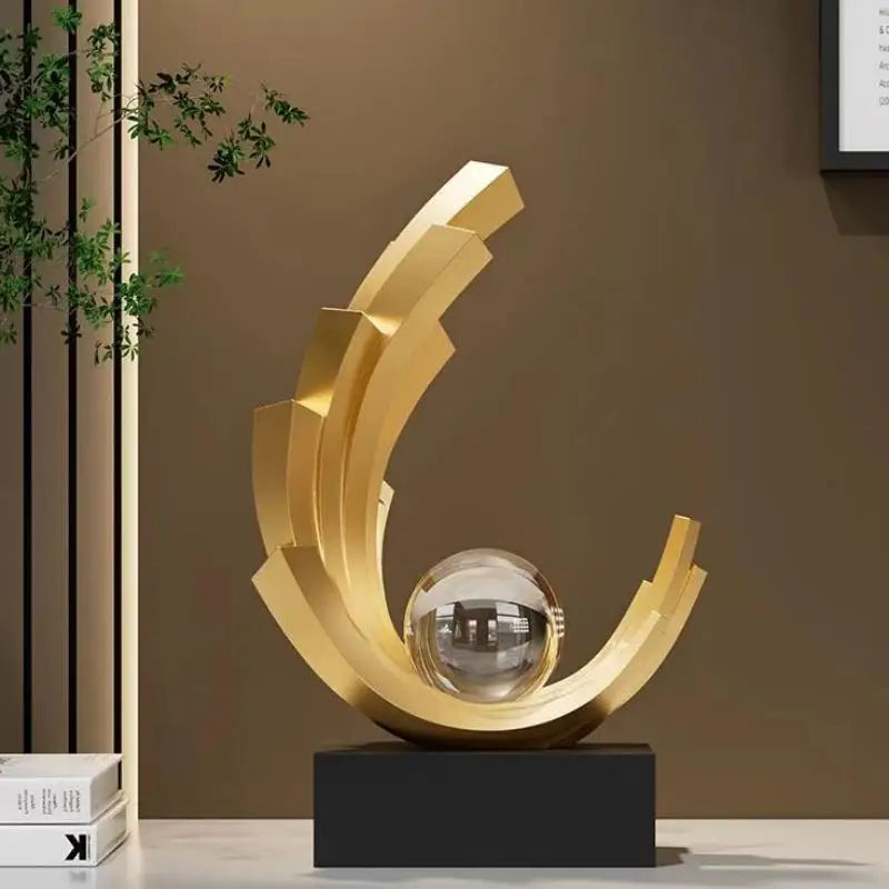 Golden Luxury Sculpture ✨ | Modern Decorative Art Piece